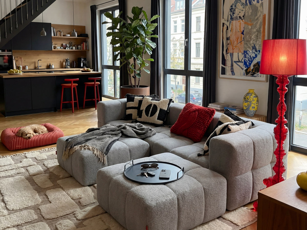 3 Teiliges Modulares Sofa – Grau