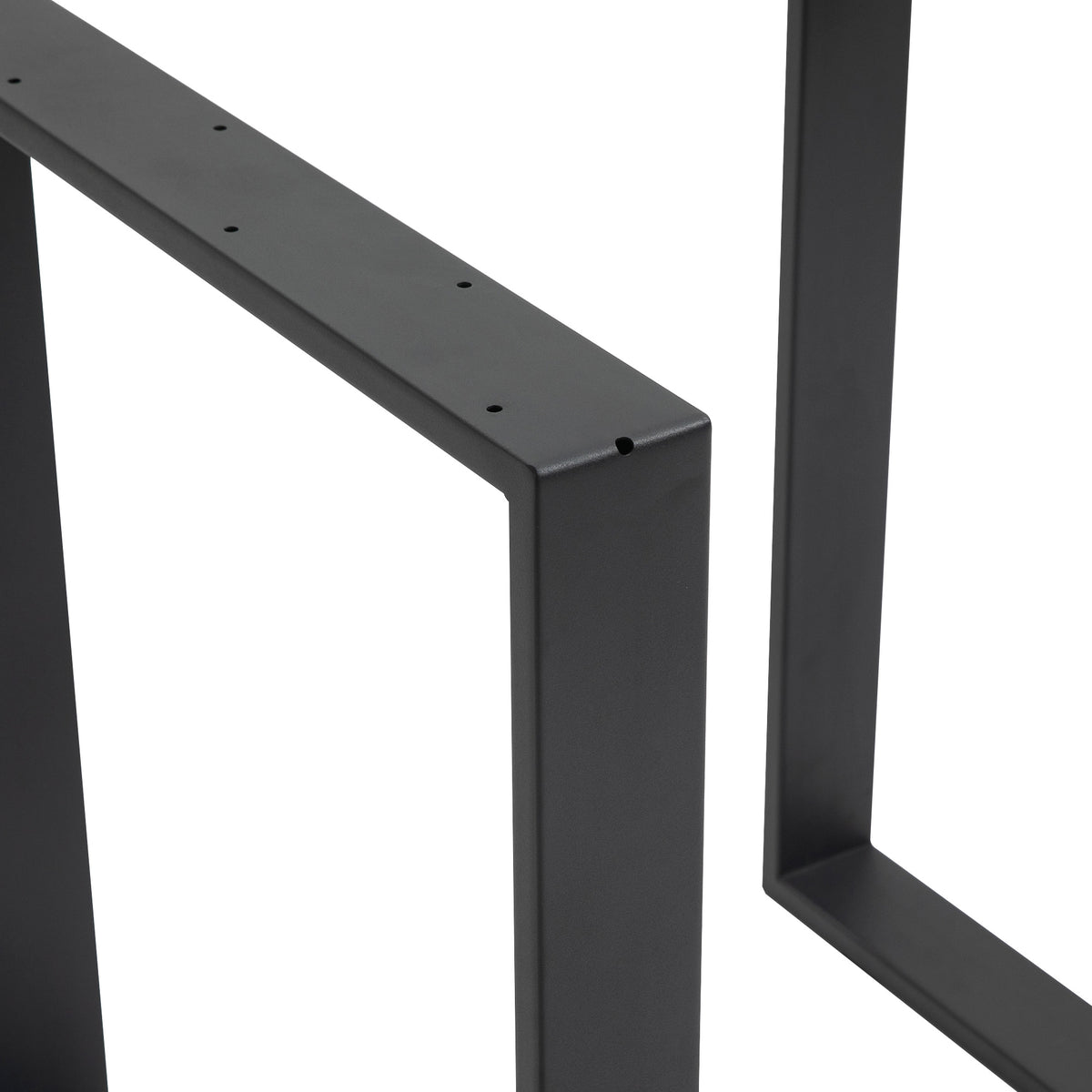 Lot de 2 pieds rectangulaires en acier noir pour table - hauteur 72 cm - design contemporain