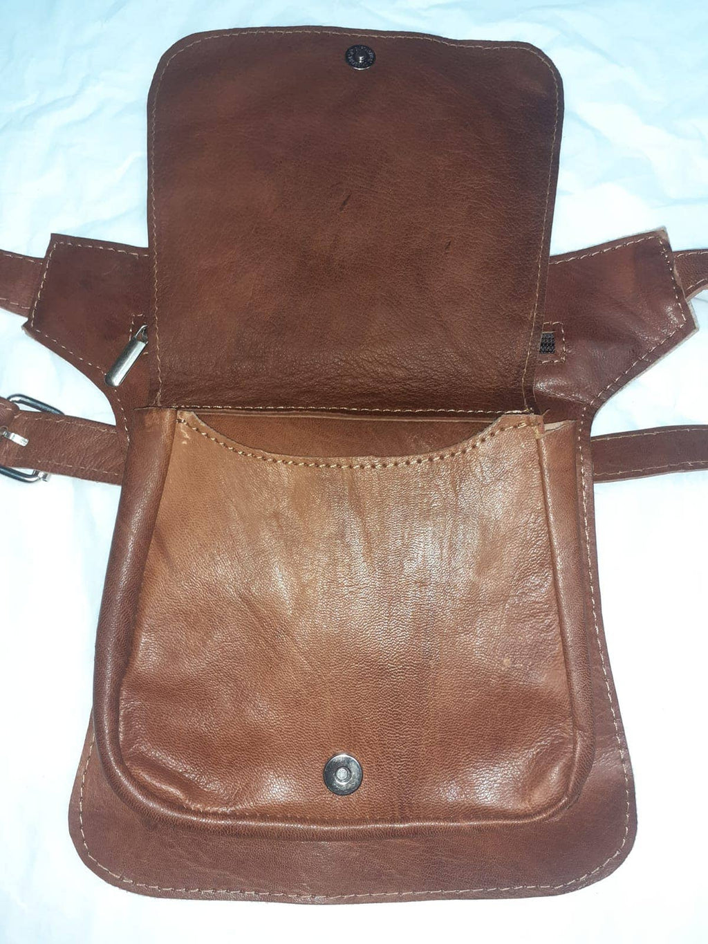 Cartuchera Plana Rosetón — Bolso Pequeño de Cuero Mujer
