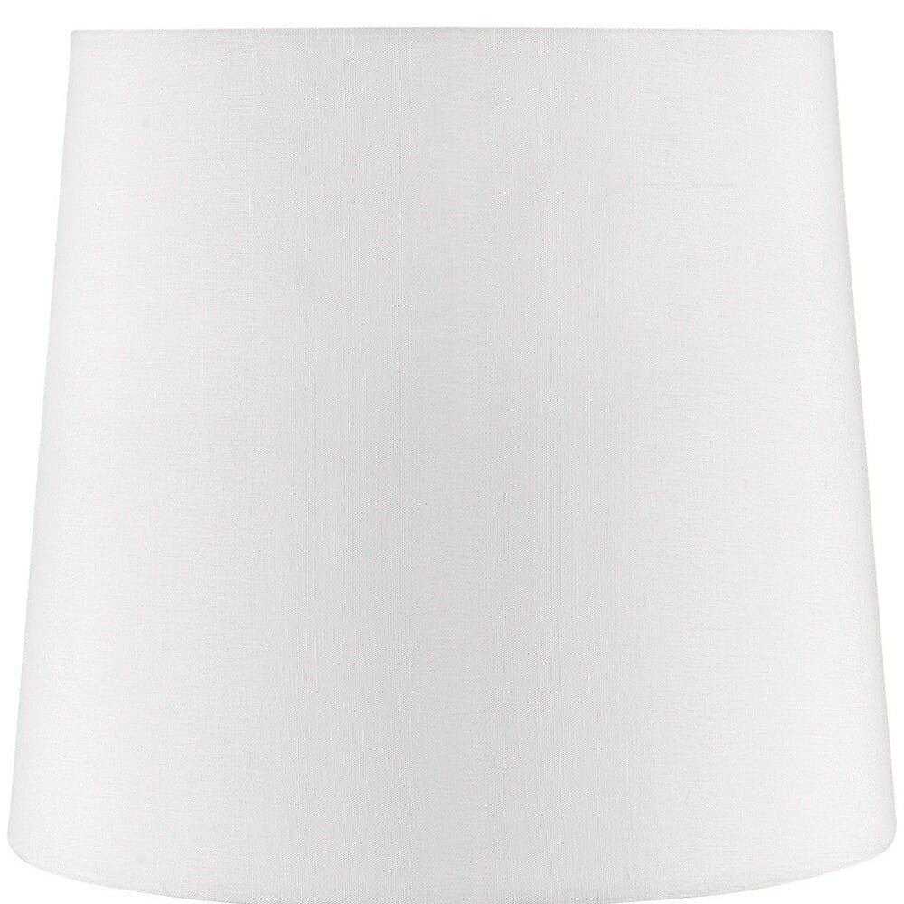 17" White Metal Bedside Table Lamp With Off-White Shade