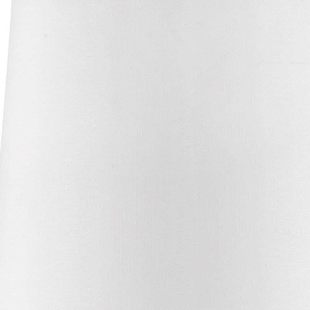 17" White Metal Bedside Table Lamp With Off-White Shade