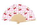 Gingham Pink 23cm fan