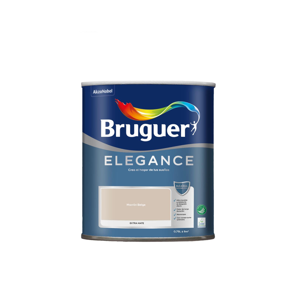 Bruguer ELEGANCE Pintura Monocapa ExtraMate, Paredes y Techos, Interior, Exterior protegido, Alta Durabilidad, UltraLavable, Resistente al Desgaste y Manchas Blanco 750 ml