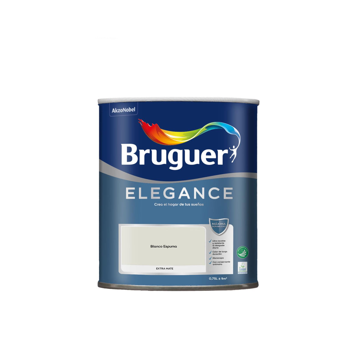 Bruguer ELEGANCE Pintura Monocapa ExtraMate, Paredes y Techos, Interior, Exterior protegido, Alta Durabilidad, UltraLavable, Resistente al Desgaste y Manchas Blanco 750 ml