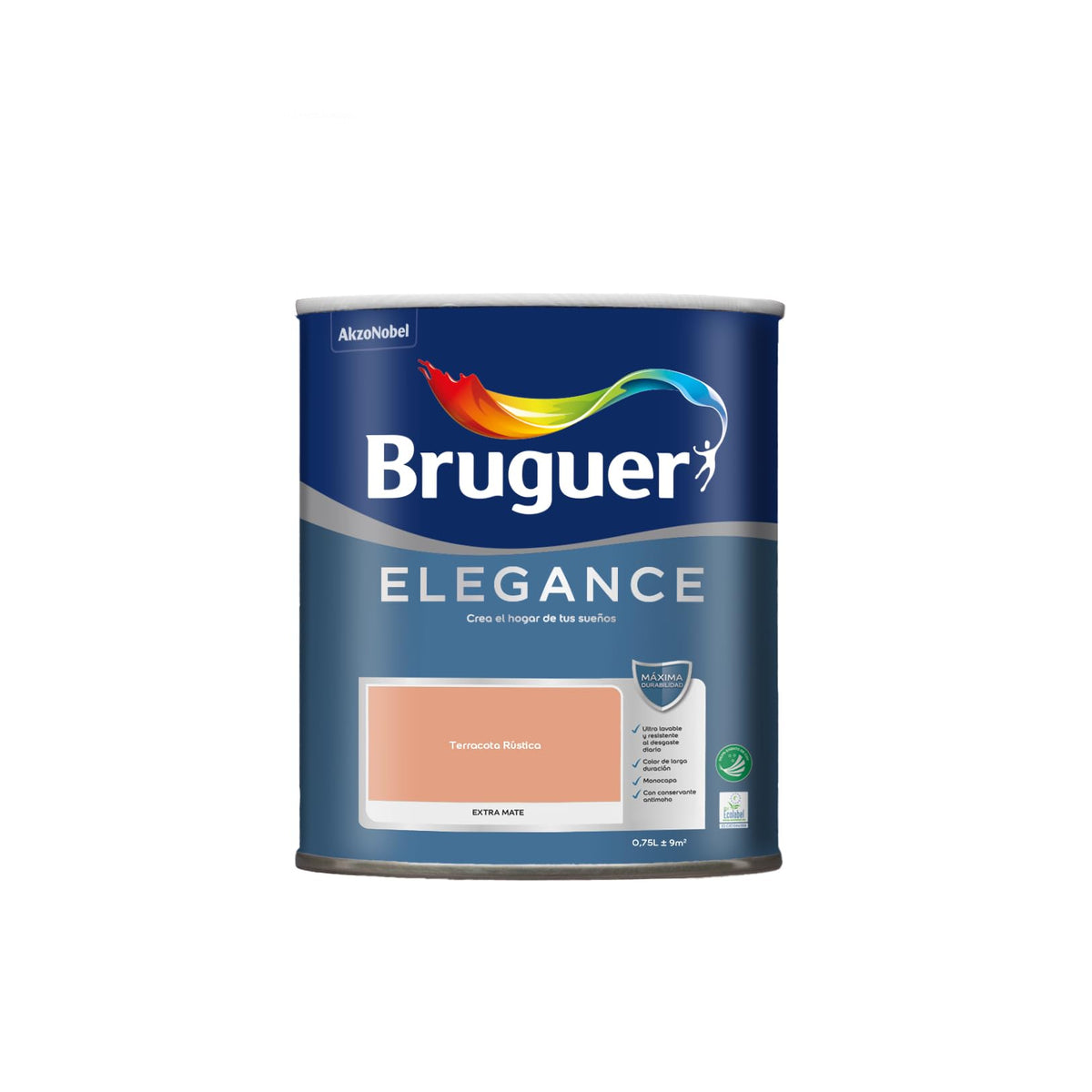 Bruguer ELEGANCE Pintura Monocapa ExtraMate, Paredes y Techos, Interior, Exterior protegido, Alta Durabilidad, UltraLavable, Resistente al Desgaste y Manchas Blanco 750 ml