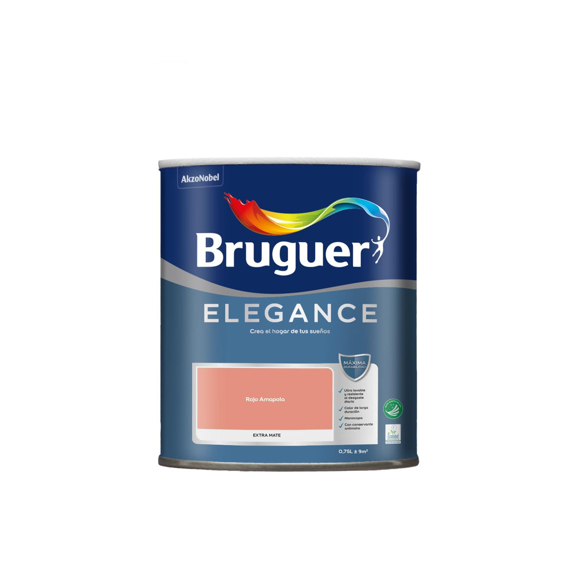 Bruguer ELEGANCE Pintura Monocapa ExtraMate, Paredes y Techos, Interior, Exterior protegido, Alta Durabilidad, UltraLavable, Resistente al Desgaste y Manchas Blanco 750 ml