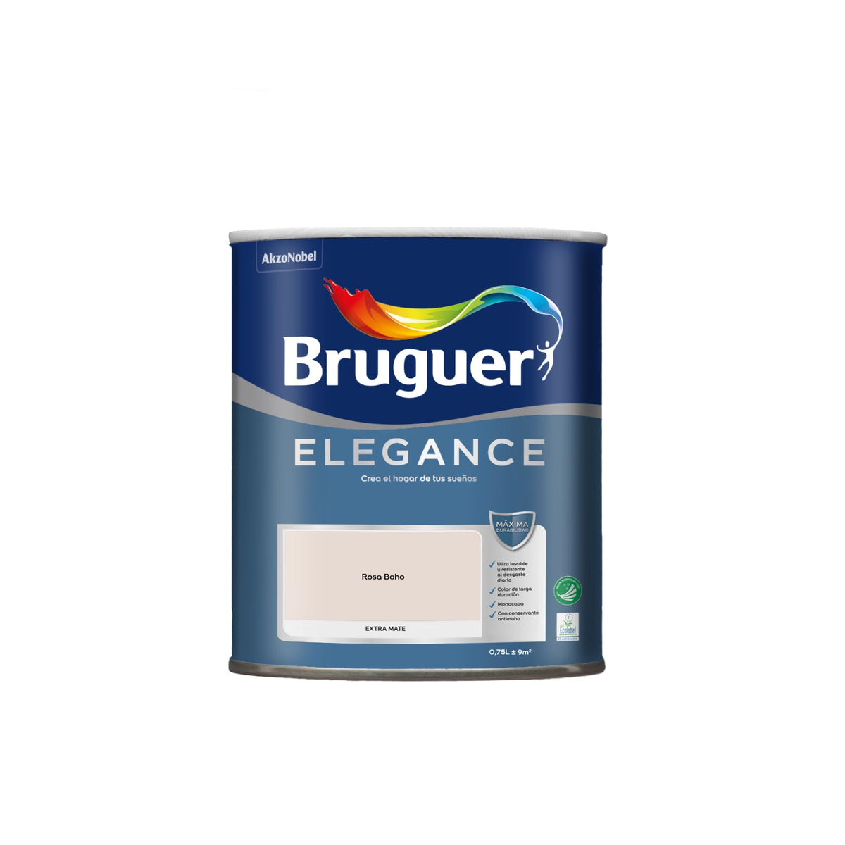 Bruguer ELEGANCE Pintura Monocapa ExtraMate, Paredes y Techos, Interior, Exterior protegido, Alta Durabilidad, UltraLavable, Resistente al Desgaste y Manchas Blanco 750 ml