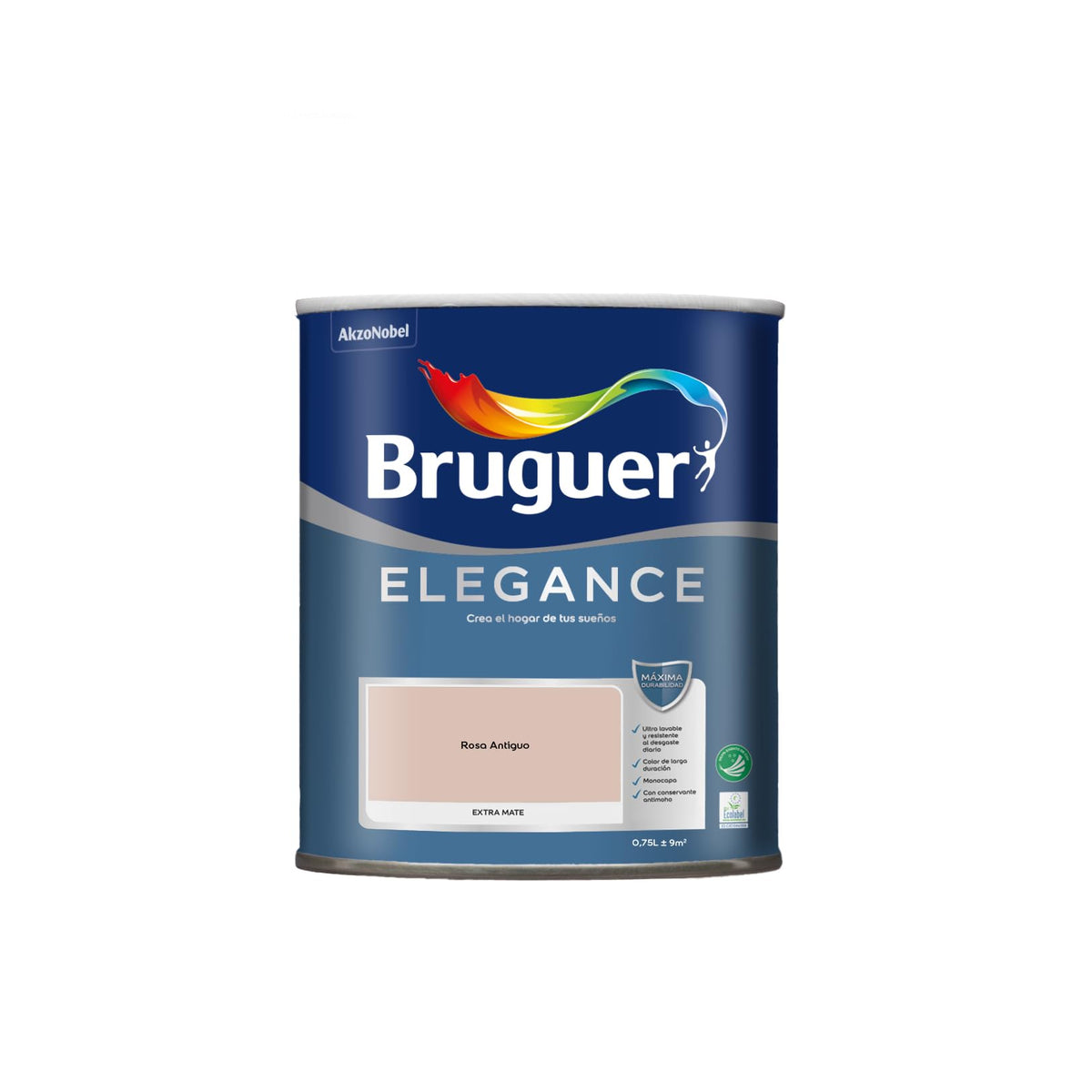 Bruguer ELEGANCE Pintura Monocapa ExtraMate, Paredes y Techos, Interior, Exterior protegido, Alta Durabilidad, UltraLavable, Resistente al Desgaste y Manchas Blanco 750 ml