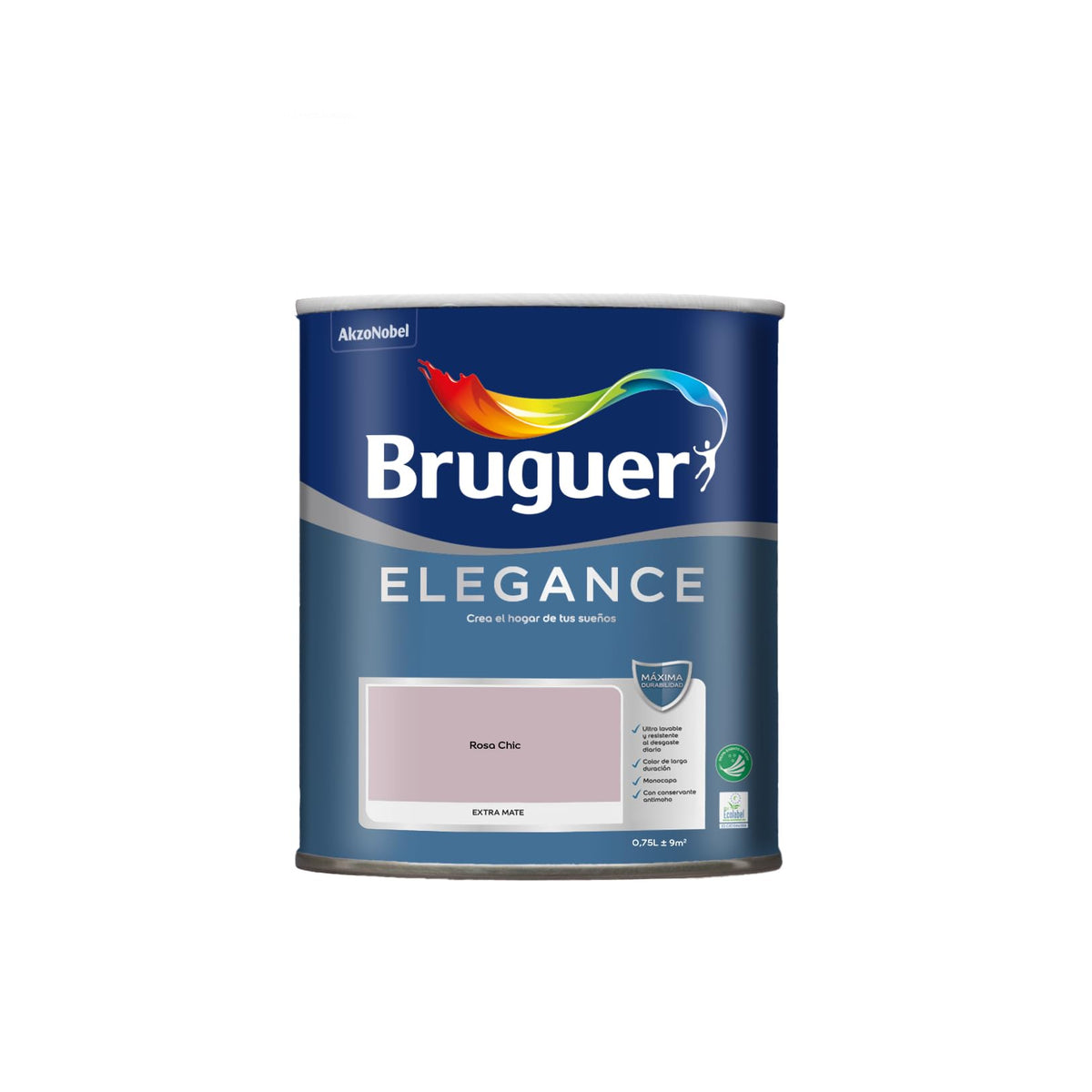 Bruguer ELEGANCE Pintura Monocapa ExtraMate, Paredes y Techos, Interior, Exterior protegido, Alta Durabilidad, UltraLavable, Resistente al Desgaste y Manchas Blanco 750 ml