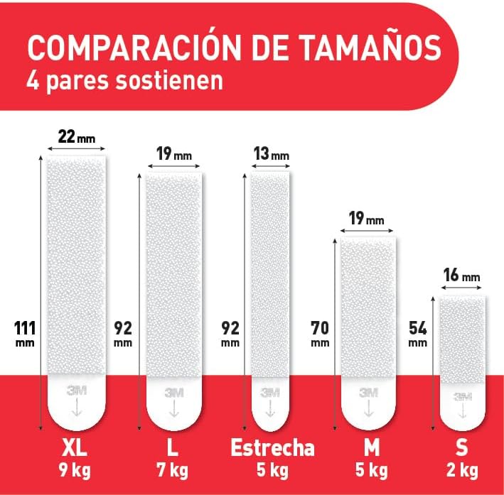 Command Tiras Adhesivas para Colgar Cuadros, 8 pares Grandes/4 pares Medianas, Blancas - Para Marcos, Espejos, Letreros, o Relojes de Pared - Colgar Sin Agujeros y Sin Taladrar
