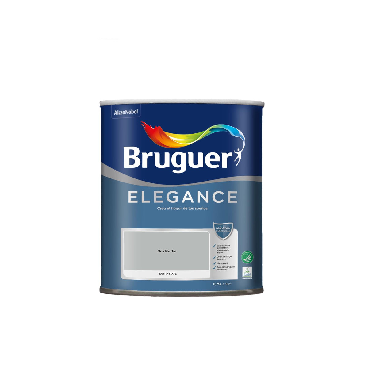 Bruguer ELEGANCE Pintura Monocapa ExtraMate, Paredes y Techos, Interior, Exterior protegido, Alta Durabilidad, UltraLavable, Resistente al Desgaste y Manchas Blanco 750 ml