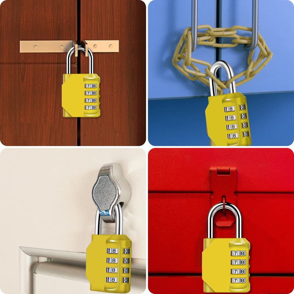 Candado Combinacion, Diyife Impermeable Candado Taquilla, Candado Seguridad 4 Dígitos, Candado para El Casillero del Gimnasio Escolar, Archivadores, Caja De Herramientas,Cerca, Cerrojo (Rojo)