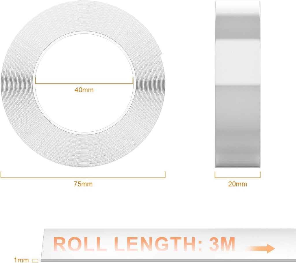 GRIFEMA GA4001-2 Cinta Doble Cara 3m 2 Rollos Transparente