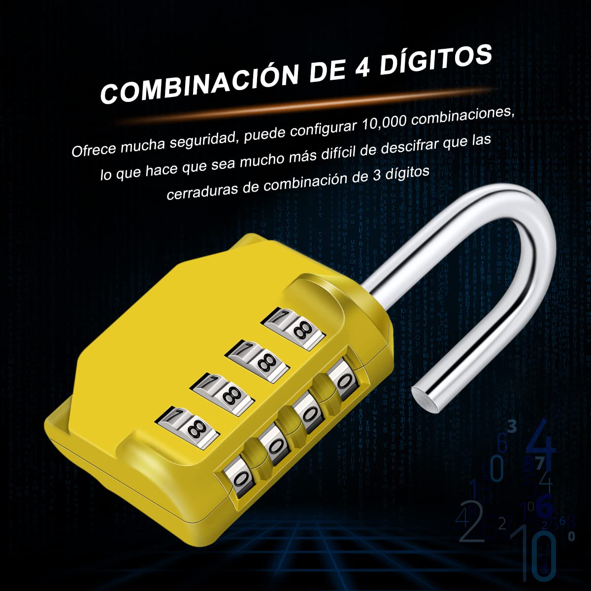 Candado Combinacion, Diyife Impermeable Candado Taquilla, Candado Seguridad 4 Dígitos, Candado para El Casillero del Gimnasio Escolar, Archivadores, Caja De Herramientas,Cerca, Cerrojo (Rojo)