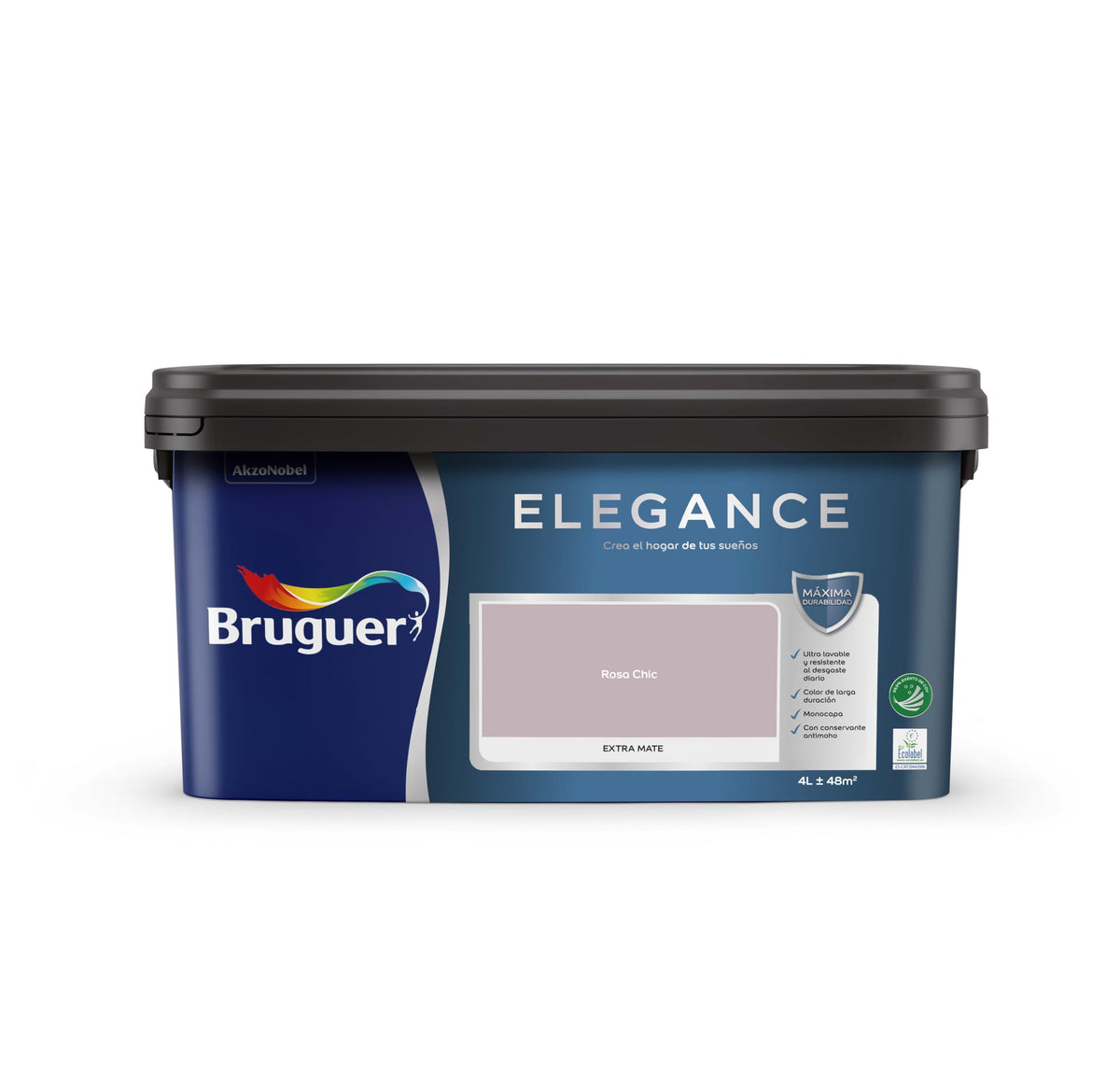 Bruguer ELEGANCE Pintura Monocapa ExtraMate, Paredes y Techos, Interior, Exterior protegido, Alta Durabilidad, UltraLavable, Resistente al Desgaste y Manchas Blanco 750 ml