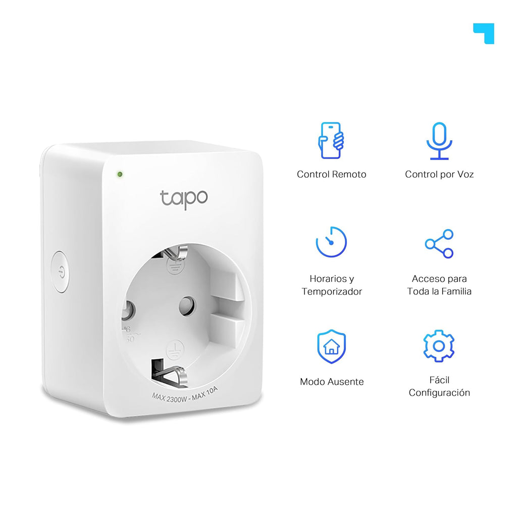 Tapo P100 - Enchufe Inteligente WiFi, Programa Horarios, Control App/Voz