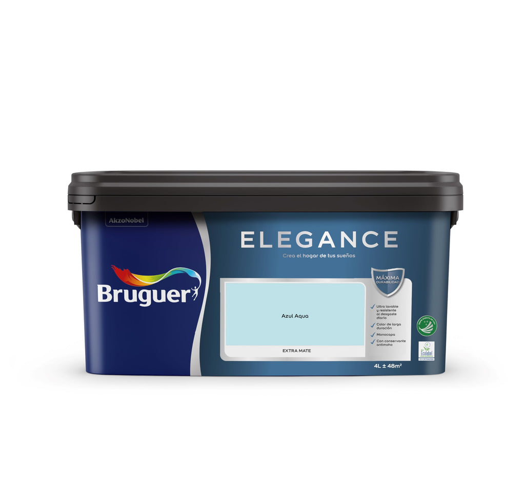 Bruguer ELEGANCE Pintura Monocapa ExtraMate, Paredes y Techos, Interior, Exterior protegido, Alta Durabilidad, UltraLavable, Resistente al Desgaste y Manchas Blanco 750 ml