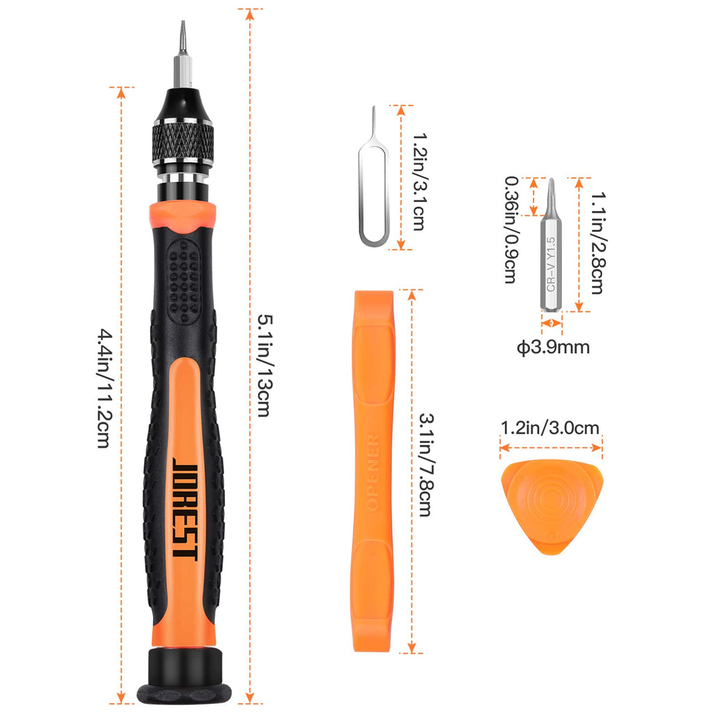 JOREST 40Pcs Destornilladores Precision Kit, Set Herramientas con Torx T1 T2 T3 T4 T5, TR6 T7 T8 T9 T10 T15, Triwing Y00, P2/P5, -1.0/2.0, etc, per Switch, PS4, Joycon, Xbox, PC, Mac, Laptop, Gafas