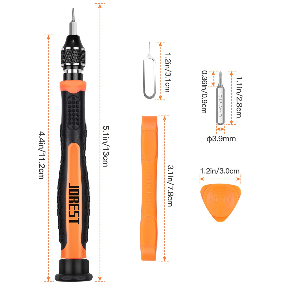 JOREST 40Pcs Destornilladores Precision Kit, Set Herramientas con Torx T1 T2 T3 T4 T5, TR6 T7 T8 T9 T10 T15, Triwing Y00, P2/P5, -1.0/2.0, etc, per Switch, PS4, Joycon, Xbox, PC, Mac, Laptop, Gafas