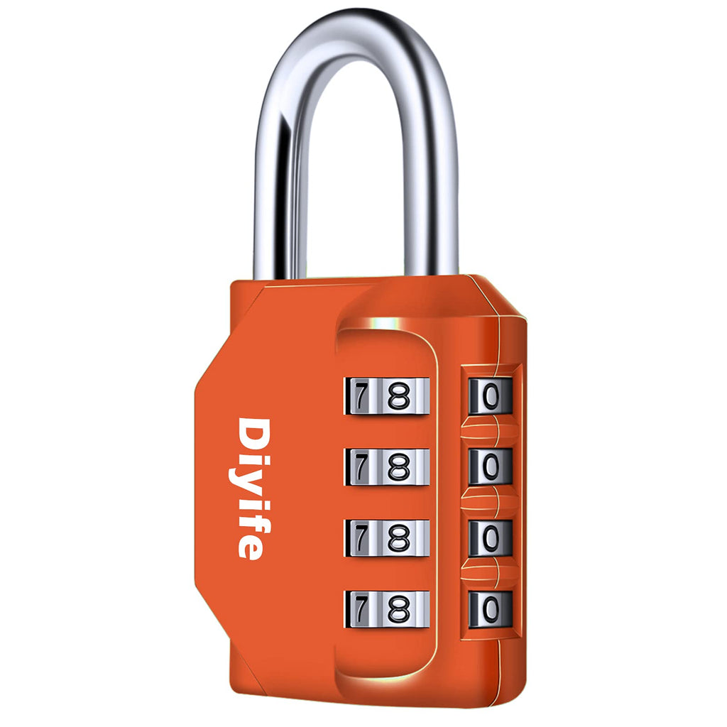 Candado Combinacion, Diyife Impermeable Candado Taquilla, Candado Seguridad 4 Dígitos, Candado para El Casillero del Gimnasio Escolar, Archivadores, Caja De Herramientas,Cerca, Cerrojo (Rojo)
