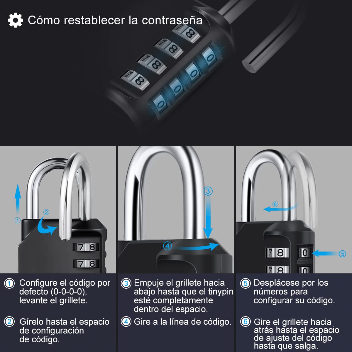 Candado Combinacion, Diyife Impermeable Candado Taquilla, Candado Seguridad 4 Dígitos, Candado para El Casillero del Gimnasio Escolar, Archivadores, Caja De Herramientas,Cerca, Cerrojo (Rojo)