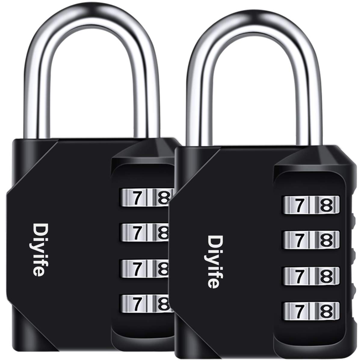 Candado Combinacion, Diyife Impermeable Candado Taquilla, Candado Seguridad 4 Dígitos, Candado para El Casillero del Gimnasio Escolar, Archivadores, Caja De Herramientas,Cerca, Cerrojo (Rojo)