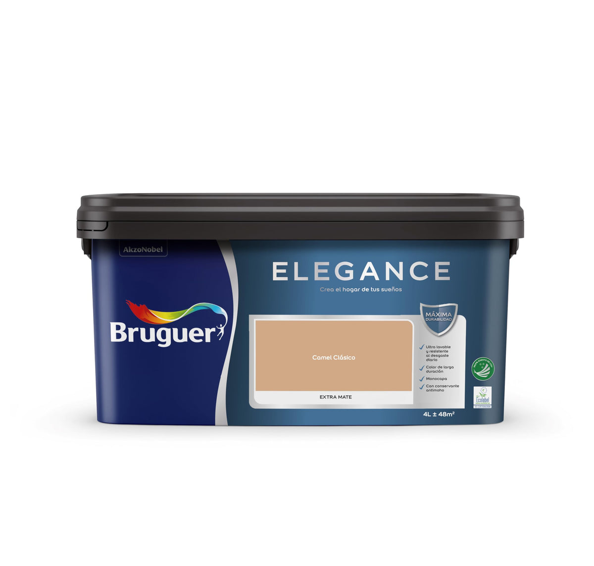 Bruguer ELEGANCE Pintura Monocapa ExtraMate, Paredes y Techos, Interior, Exterior protegido, Alta Durabilidad, UltraLavable, Resistente al Desgaste y Manchas Blanco 750 ml
