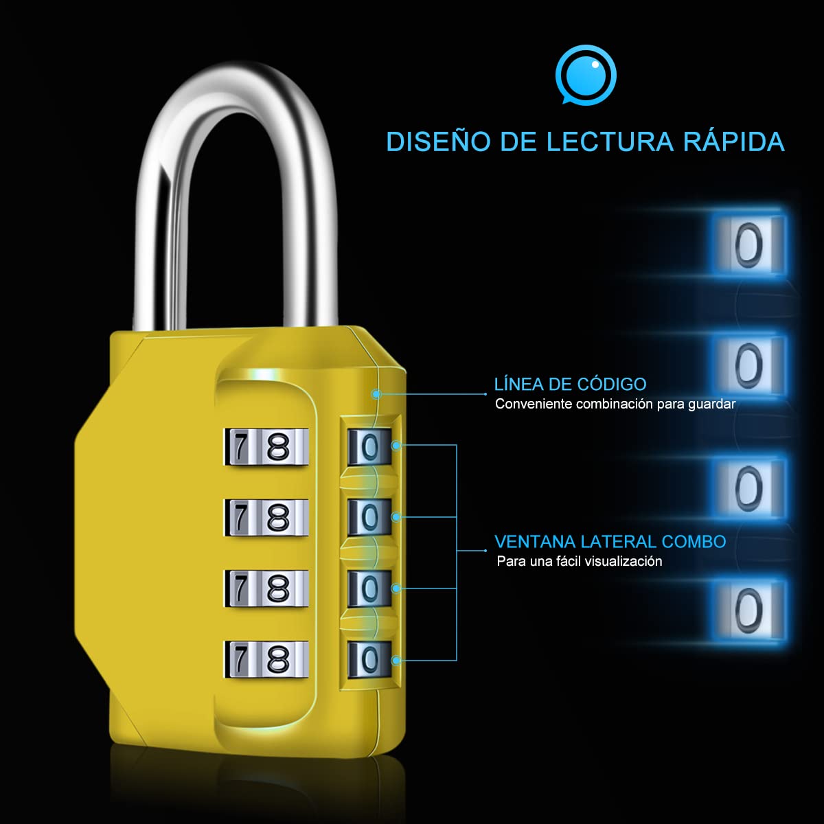 Candado Combinacion, Diyife Impermeable Candado Taquilla, Candado Seguridad 4 Dígitos, Candado para El Casillero del Gimnasio Escolar, Archivadores, Caja De Herramientas,Cerca, Cerrojo (Rojo)