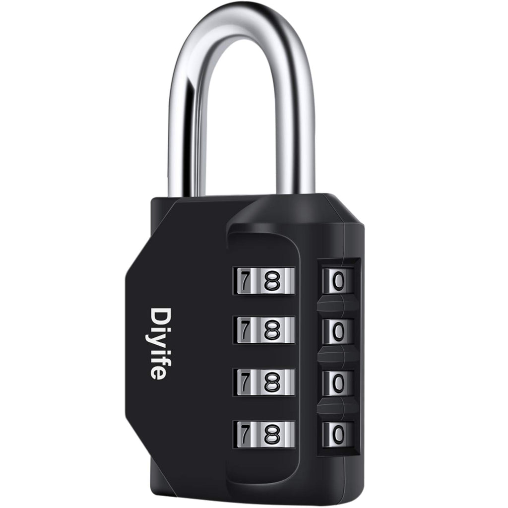 Candado Combinacion, Diyife Impermeable Candado Taquilla, Candado Seguridad 4 Dígitos, Candado para El Casillero del Gimnasio Escolar, Archivadores, Caja De Herramientas,Cerca, Cerrojo (Rojo)