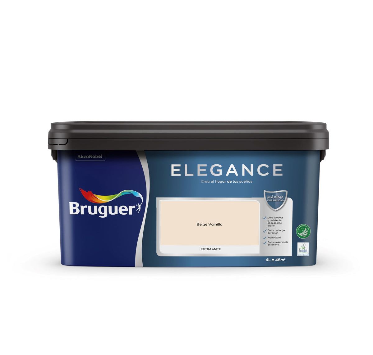Bruguer ELEGANCE Pintura Monocapa ExtraMate, Paredes y Techos, Interior, Exterior protegido, Alta Durabilidad, UltraLavable, Resistente al Desgaste y Manchas Blanco 750 ml