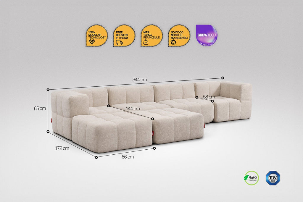 6-Piece Modular Sofa – Beige