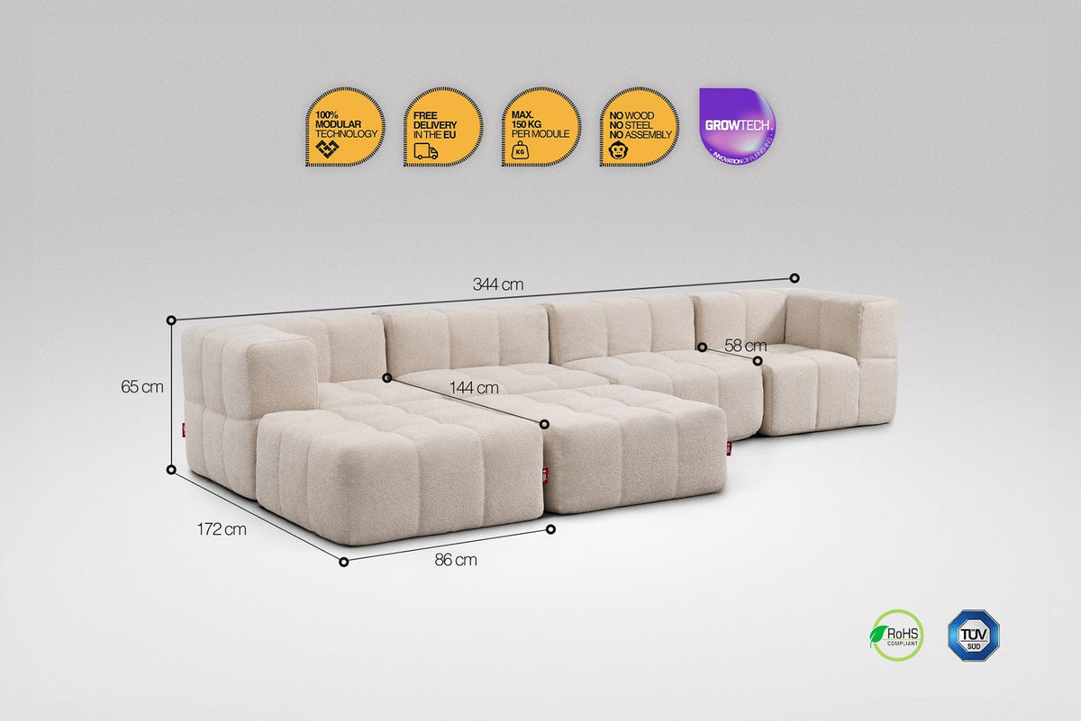 6-Piece Modular Sofa – Beige