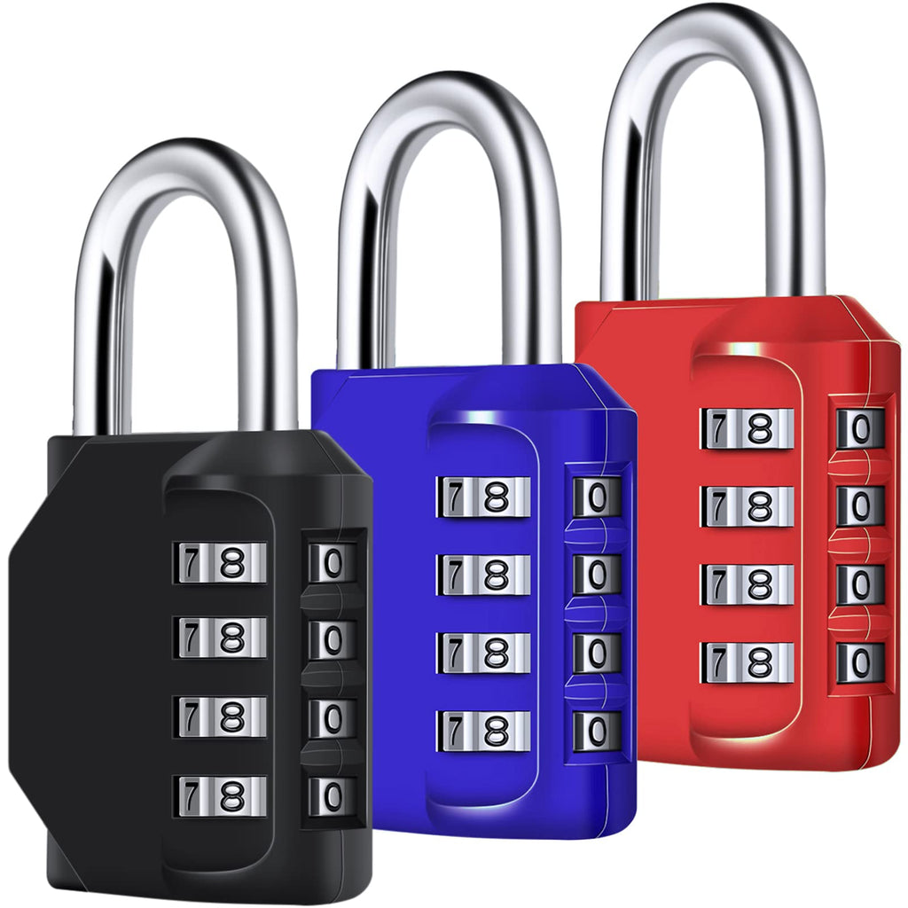 Candado Combinacion, Diyife Impermeable Candado Taquilla, Candado Seguridad 4 Dígitos, Candado para El Casillero del Gimnasio Escolar, Archivadores, Caja De Herramientas,Cerca, Cerrojo (Rojo)