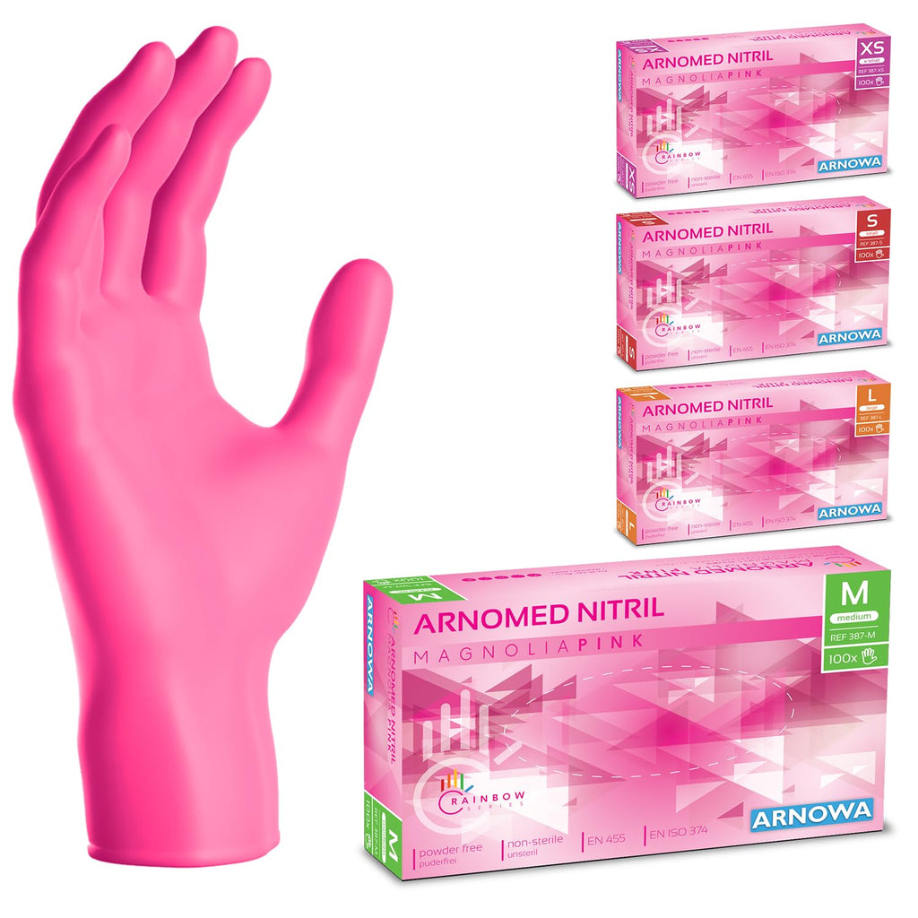 100x ARNOMED® Guantes nitrilo talla L Negro, Guantes desechables quirurgicos y laboratorio, Luvas nitrilo descartaveis sin polvo y látex, Manoplas nitrilo en XS, S, M, L, XL, XXL