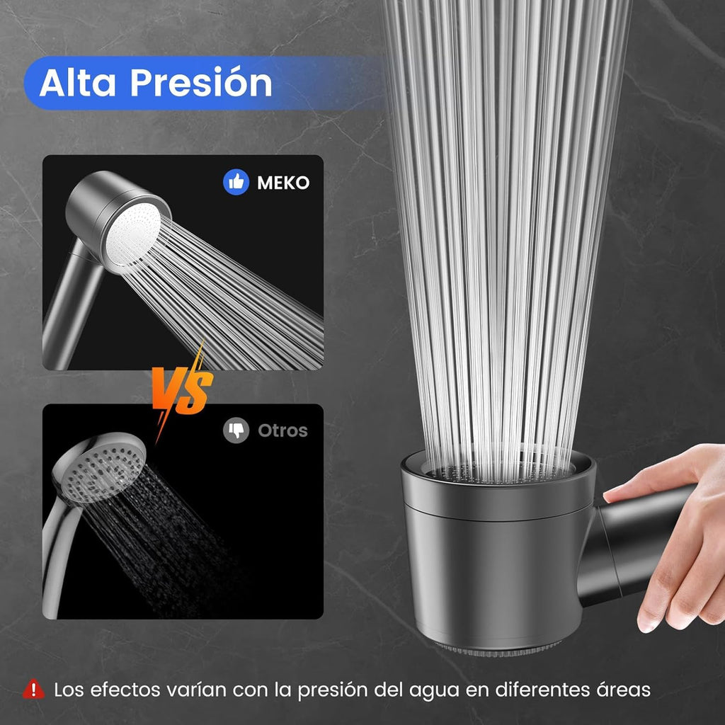 MEKO Alcachofa de Ducha con Filtro de 15 Pasos, Manguera, Alta Presión