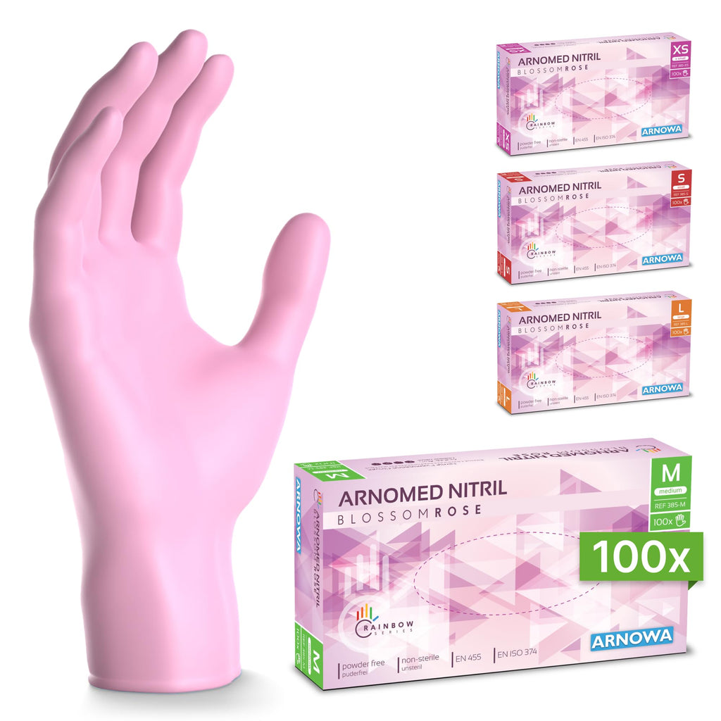 100x ARNOMED® Guantes nitrilo talla L Negro, Guantes desechables quirurgicos y laboratorio, Luvas nitrilo descartaveis sin polvo y látex, Manoplas nitrilo en XS, S, M, L, XL, XXL