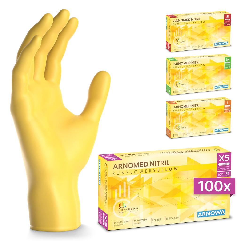 100x ARNOMED® Guantes nitrilo talla L Negro, Guantes desechables quirurgicos y laboratorio, Luvas nitrilo descartaveis sin polvo y látex, Manoplas nitrilo en XS, S, M, L, XL, XXL