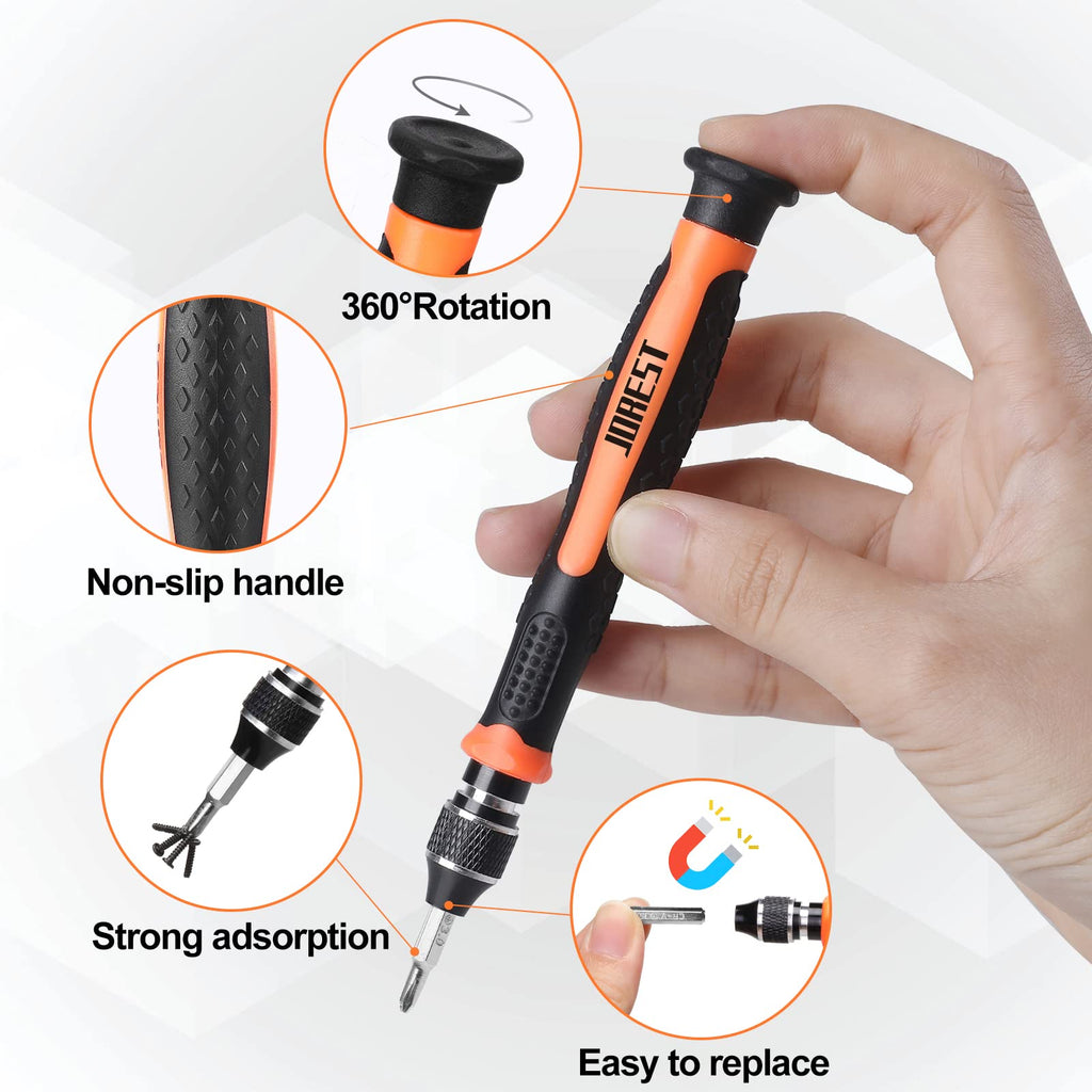 JOREST 40Pcs Destornilladores Precision Kit, Set Herramientas con Torx T1 T2 T3 T4 T5, TR6 T7 T8 T9 T10 T15, Triwing Y00, P2/P5, -1.0/2.0, etc, per Switch, PS4, Joycon, Xbox, PC, Mac, Laptop, Gafas