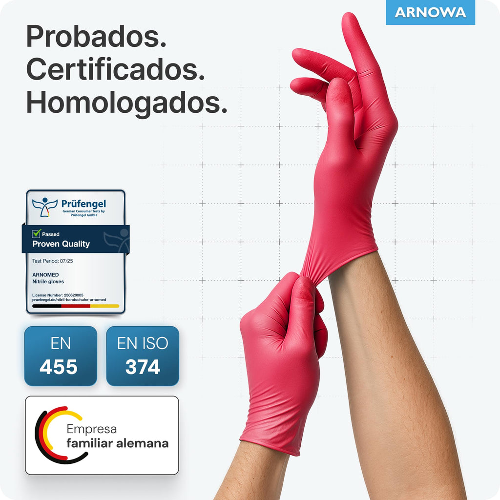 100x ARNOMED® Guantes nitrilo talla L Negro, Guantes desechables quirurgicos y laboratorio, Luvas nitrilo descartaveis sin polvo y látex, Manoplas nitrilo en XS, S, M, L, XL, XXL