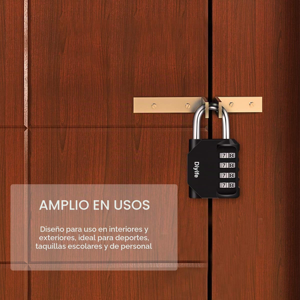 Candado Combinacion, Diyife Impermeable Candado Taquilla, Candado Seguridad 4 Dígitos, Candado para El Casillero del Gimnasio Escolar, Archivadores, Caja De Herramientas,Cerca, Cerrojo (Rojo)