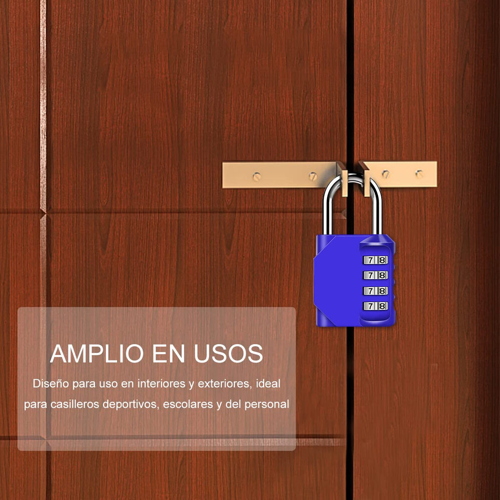 Candado Combinacion, Diyife Impermeable Candado Taquilla, Candado Seguridad 4 Dígitos, Candado para El Casillero del Gimnasio Escolar, Archivadores, Caja De Herramientas,Cerca, Cerrojo (Rojo)