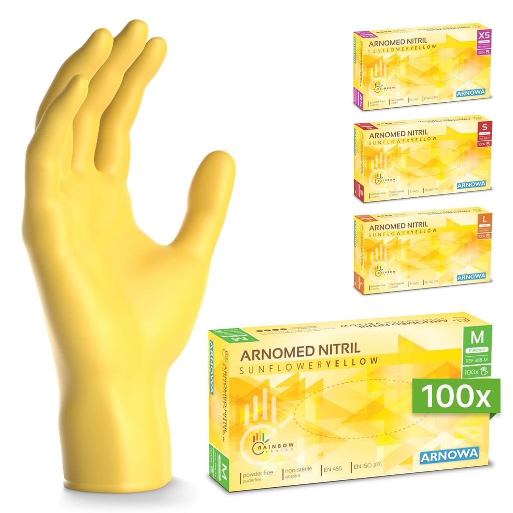 100x ARNOMED® Guantes nitrilo talla L Negro, Guantes desechables quirurgicos y laboratorio, Luvas nitrilo descartaveis sin polvo y látex, Manoplas nitrilo en XS, S, M, L, XL, XXL