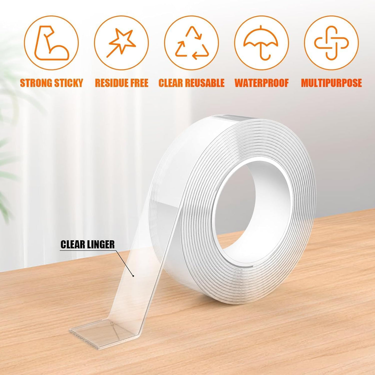 GRIFEMA GA4001-2 Cinta Doble Cara 3m 2 Rollos Transparente