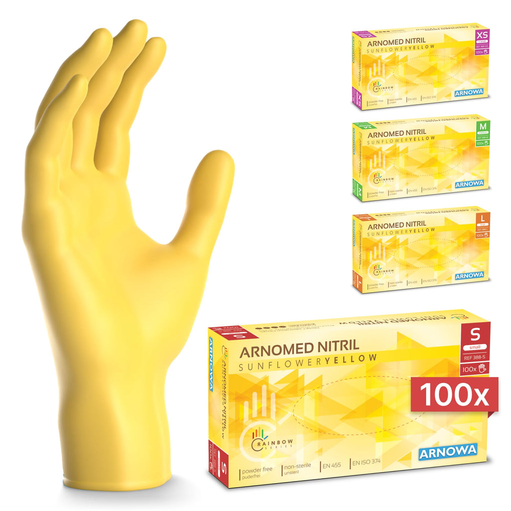 100x ARNOMED® Guantes nitrilo talla L Negro, Guantes desechables quirurgicos y laboratorio, Luvas nitrilo descartaveis sin polvo y látex, Manoplas nitrilo en XS, S, M, L, XL, XXL
