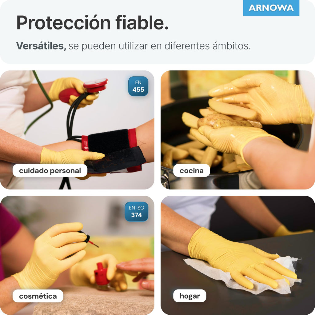 100x ARNOMED® Guantes nitrilo talla L Negro, Guantes desechables quirurgicos y laboratorio, Luvas nitrilo descartaveis sin polvo y látex, Manoplas nitrilo en XS, S, M, L, XL, XXL