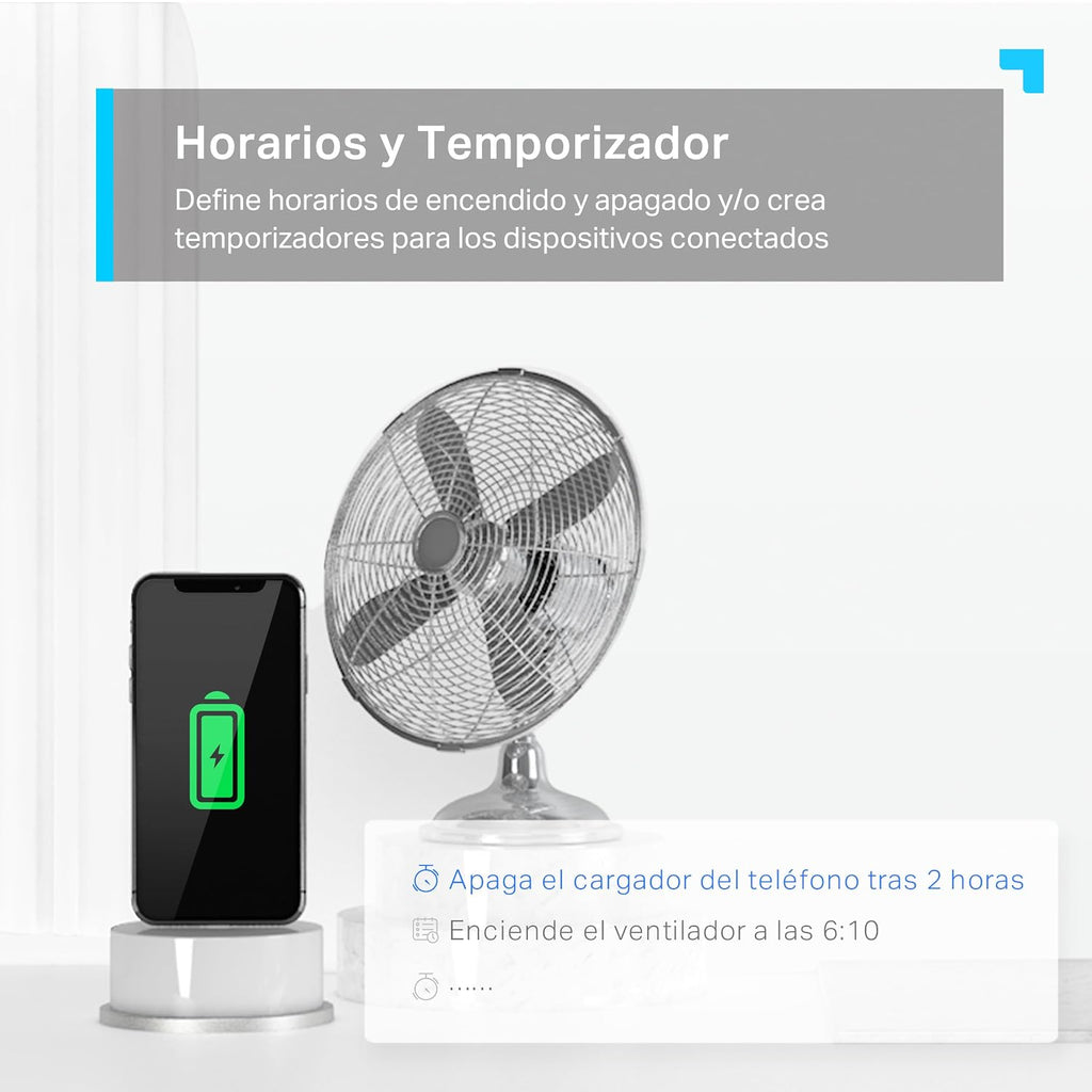 Tapo P100 - Enchufe Inteligente WiFi, Programa Horarios, Control App/Voz