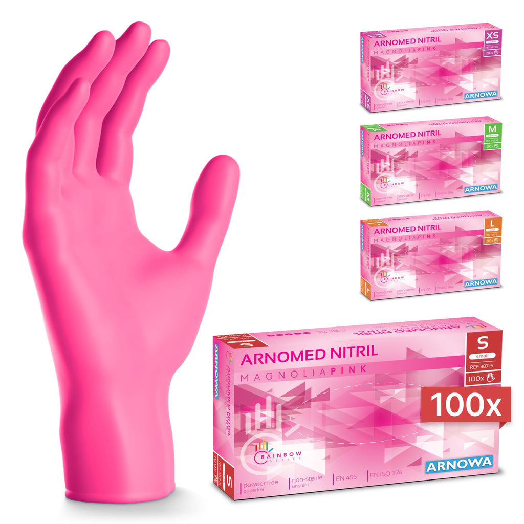 100x ARNOMED® Guantes nitrilo talla L Negro, Guantes desechables quirurgicos y laboratorio, Luvas nitrilo descartaveis sin polvo y látex, Manoplas nitrilo en XS, S, M, L, XL, XXL