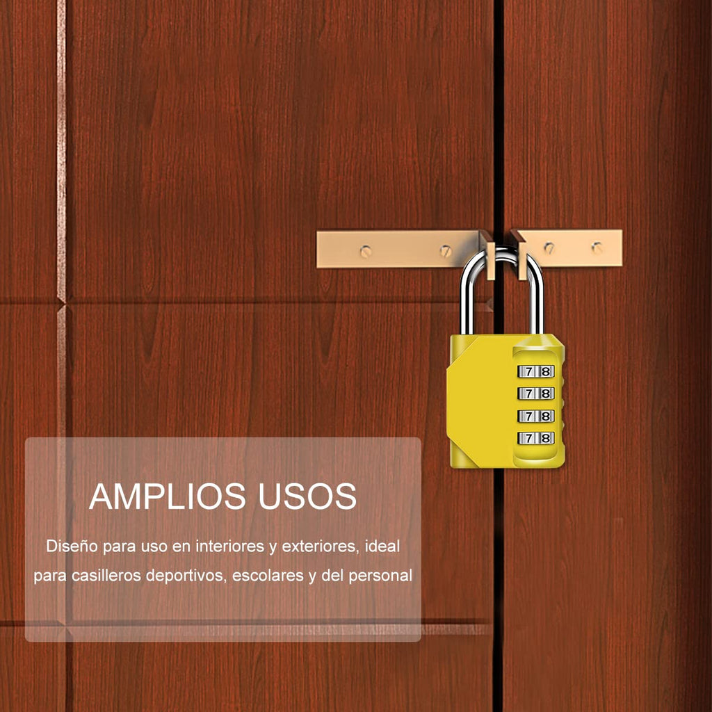 Candado Combinacion, Diyife Impermeable Candado Taquilla, Candado Seguridad 4 Dígitos, Candado para El Casillero del Gimnasio Escolar, Archivadores, Caja De Herramientas,Cerca, Cerrojo (Rojo)