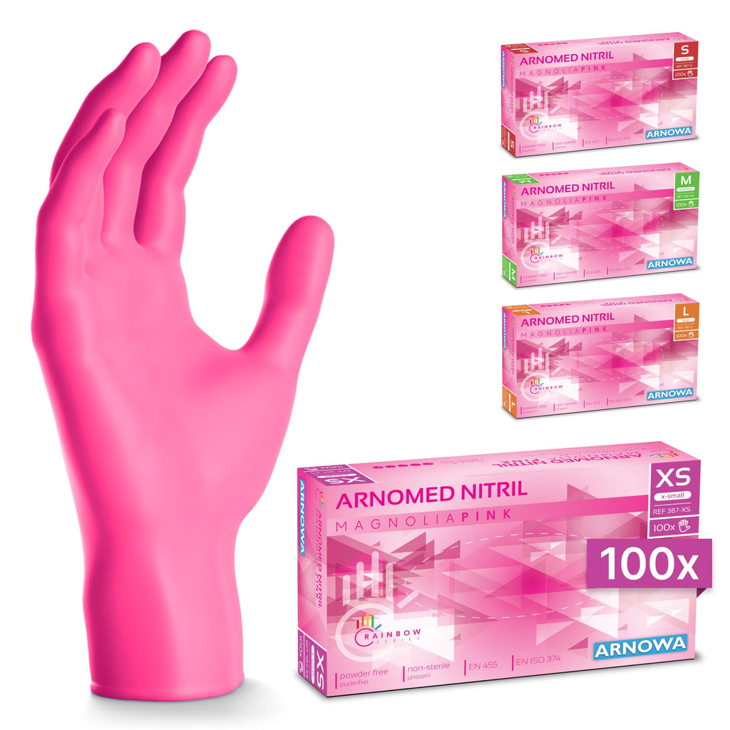 100x ARNOMED® Guantes nitrilo talla L Negro, Guantes desechables quirurgicos y laboratorio, Luvas nitrilo descartaveis sin polvo y látex, Manoplas nitrilo en XS, S, M, L, XL, XXL