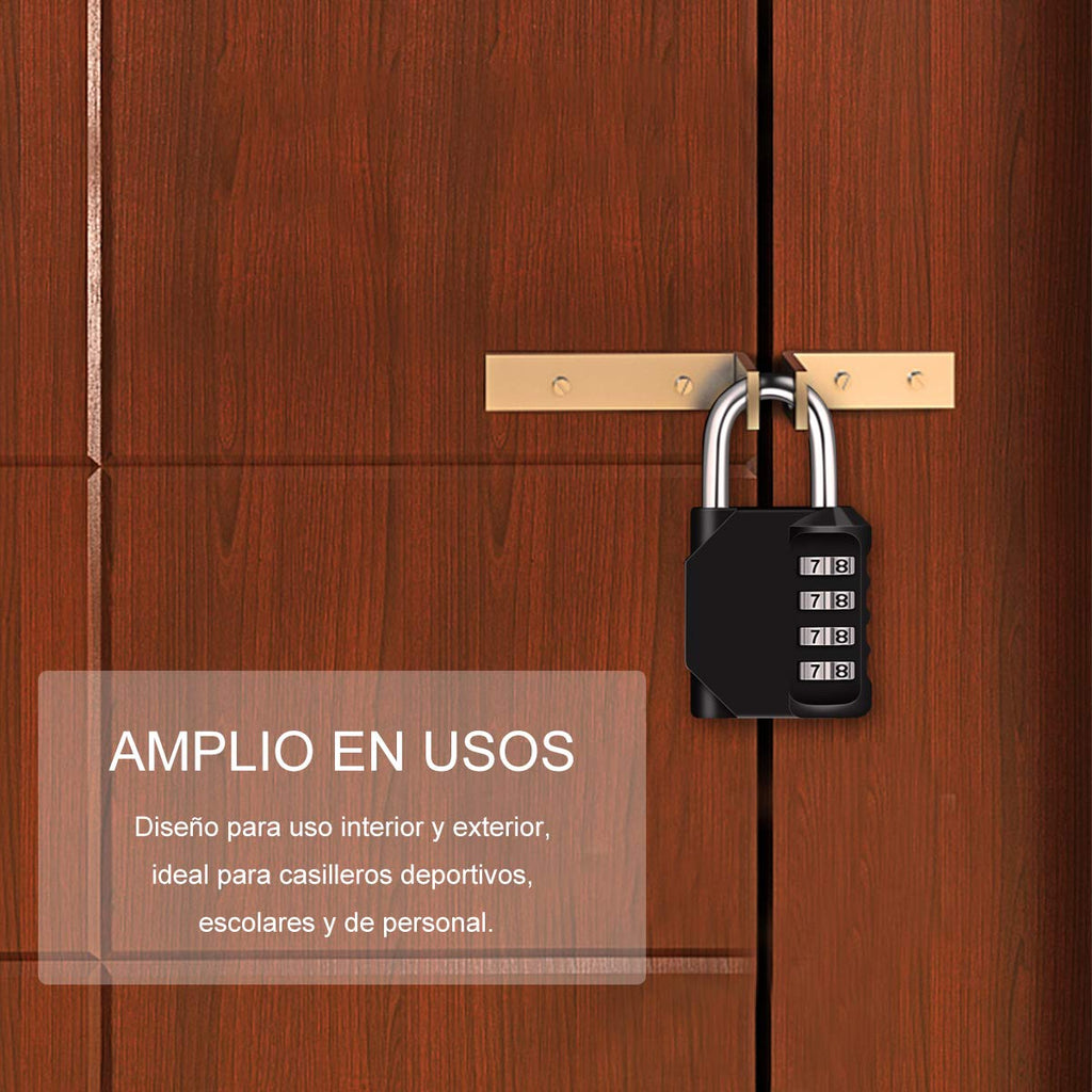 Candado Combinacion, Diyife Impermeable Candado Taquilla, Candado Seguridad 4 Dígitos, Candado para El Casillero del Gimnasio Escolar, Archivadores, Caja De Herramientas,Cerca, Cerrojo (Rojo)